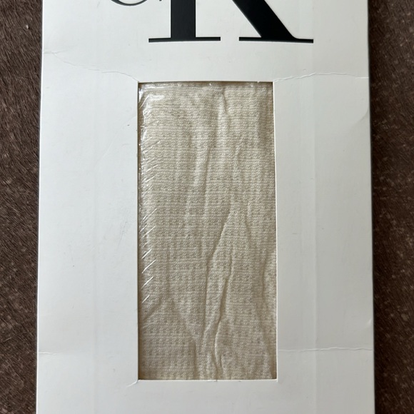 Calvin Klein Knee High Checkmate Gridded Ecru Socks Trouser - Picture 3 of 6